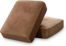 PrinceDeco Stretch Velvet Couch Cushion Covers, Soft Cushion Slipcover for Chair Loveseat Sofa Cushion Furniture Protector Seat Cushion Sofa Cover (Each Width Up to 29.5", Camel) by CozyNest Decor