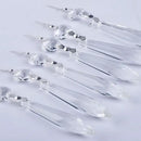 20Pcs Chandelier Icicle Crystal Prisms with Bead Crystals Lighting Lamp Replacement Parts (63mm, Clear) by GreenHaven Gardens