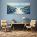 LASMOND Romantic Beach Wall Art for Living Room Blue Sea Turtle Lovers Canvas Painting Prints Ocean Sandy Romance Flowers Large Bedroom Office Decor Artwork (58x28 Inches) by CozyNest Decor