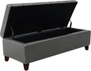 Joveco Storage Ottoman Bench, Tufted Leather 51 Inch Storage Bench for End of Bed Bedroom Living Room (51”, Dark Gray) by CozyNest Decor