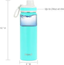 DRINCO Stainless Steel Water Bottle Spout Lid Vacuum Insulated Double Wall Water Bottle Wide Mouth (40oz 32oz 22oz 18oz 14oz) Leak Proof Keep Cold Sport Camping Hiking (22 oz, 22oz Teal) by CozyNest Decor