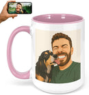 Personalized Coffee Mug, Custom Drawing Portrait Gift, Funny Customized Coffee Gift for Men & Women, Custom Mugs with Pictures, Pink 15oz Customized Ceramic Tea Cup by TinyTreasures Baby Boutique