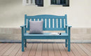 Psilvam 2-Person Outdoor Memorial Bench, All-Weather Poly Lumber Garden Bench, Rot-Resistant Outdoor Patio Bench for Park,Porch,and Church (Blue) by CozyNest Decor