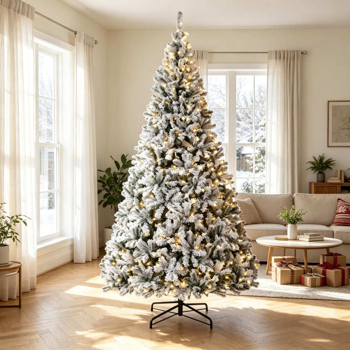 9 Ft Pre-Lit Flocked Fraser Fir Artificial Christmas Tree, photo 6 of 9