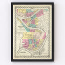 Vintage Map of Cincinnati, Ohio 1856