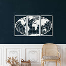 World Map Globe Metal Wall Art