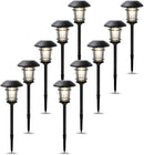 Grand patio Solar Outdoor Lights, 10 Pack, Glass Light Metal Pathway Light, Waterproof Landscape Lighting, Automatic Dusk and Dawn Sensor (Slate Gray) by GreenHaven Gardens
