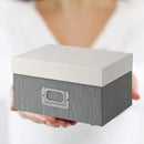 Briful Photo Boxes with Lids - 4 in 1 Set Waterproof Storage Boxes with Handles for Clothes, Shoes, Office, Cosmetic, Books by CozyNest Decor