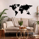 World Map Metal Wall Art