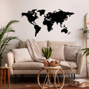 World Map Metal Wall Art