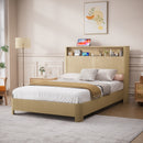 Full Extra Long Bed Frame with Storage Headboard