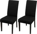 JQinHome Dining Chair Covers Dining Room Chair Slipcovers, 2 Pack High Stretch Removable Washable Parsons Chair Slipcover for Home Party Hotel Wedding Ceremony (Black) by CozyNest Decor