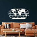 World Map Meridian Metal Wall Art