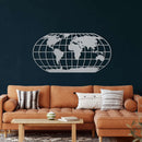 World Map Meridian Metal Wall Art