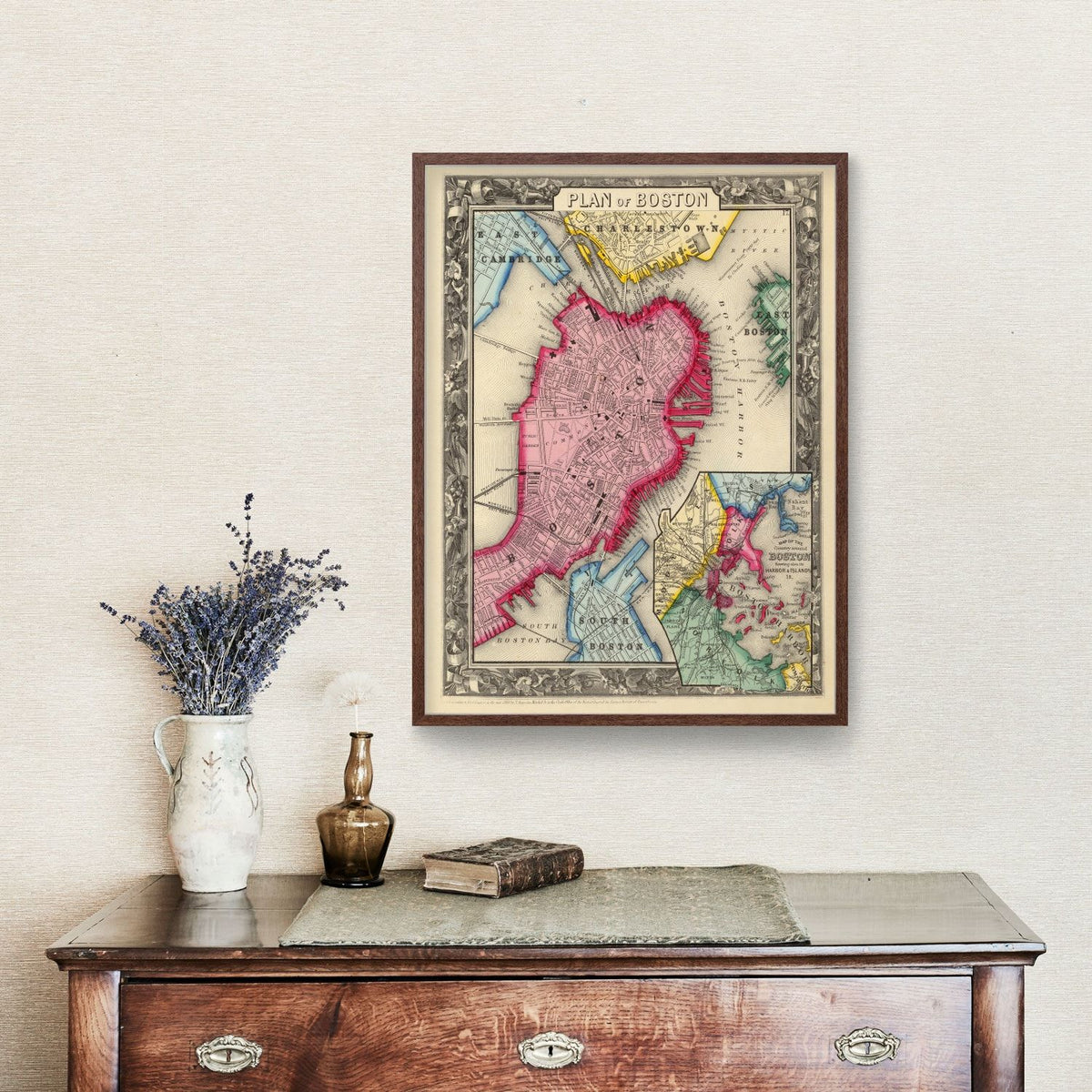 Vintage Map of Boston, Massachusetts 1860, photo 3 of 5