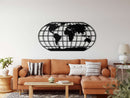 World Map Meridian Metal Wall Art