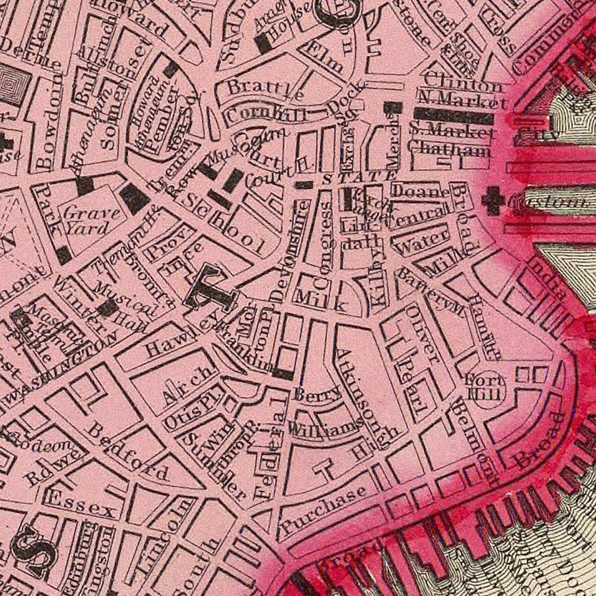 Vintage Map of Boston, Massachusetts 1860, photo 2 of 5