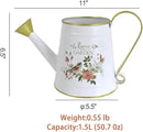 Cute Small Watering Can Indoor Plants Garden Metal Decorative Watering Cans for Outdoor Plants Bonsai Outdoor Garden Flower Decorative (White, 1.5L, 50.7 Oz) by GreenHaven Gardens