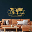 World Map Meridian Metal Wall Art