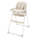 Foldable High Chair, High Chairs for Babies and Toddlers, Dining Chairs and Eating Chair with Adjustable Tray and 5 Point Harness for Infant, Beige by TinyTreasures Baby Boutique