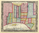 Vintage Map of Philadelphia, Pennsylvania 1860