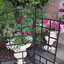 Three Panel Steel Brown Patio Screen Trellis with Flower Pot Holders