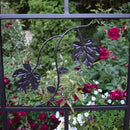 Three Panel Steel Brown Patio Screen Trellis with Flower Pot Holders