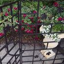 Three Panel Steel Brown Patio Screen Trellis with Flower Pot Holders
