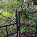 Three Panel Steel Brown Patio Screen Trellis with Flower Pot Holders