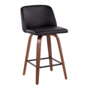 Toriano - Mid Century Modern Fixed Height Counter Stool & Square Footrest (Set of 2) by Unique Piece Furniture