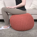 Bordeaux - Knitted Round Pouf Ottoman, Floor Cushion by Unique Piece Furniture