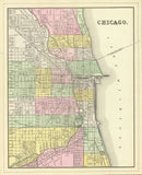 Vintage Map of Chicago, Illinois 1890
