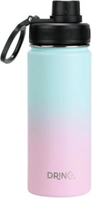 DRINCO Stainless Steel Water Bottle Spout Lid Vacuum Insulated Double Wall Water Bottle Wide Mouth (40oz 32oz 22oz 18oz 14oz) Leak Proof Keeps Cold or Hot (18 oz, 18oz Macaron) by CozyNest Decor