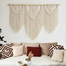 guzhiou large macrame wall hanging - Boho Tapestry Macrame Wall Decor Art- Chic Bohemian Handmade Woven Tapestry Home Decoration for Bedroom Living Room Apartment Wedding Party - 43"x32" (Beige-Leaf) by CozyNest Decor