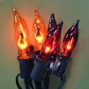 12.8Ft Halloween Decorations - Indoor/Outdoor Flickering Flame String Lights, Orange & Purple, 12 Pack C7 Flame Lights Bulbs by GreenHaven Gardens