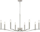 Nickel Chandeliers for Dining Room, 8-Light Chandelier Light Fixture Over Table Modern Candle Chandelier 44in Master Bedroom Chandeliers Lighting for Entry Foyer Bathtub Living Room by CozyNest Decor