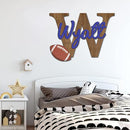Personalized Football Name Sign, Wooden Monogram Name Sign, 2 Layers of Wood, Football Nursery Decor, Baby Name Sign Wood Sign, Football Gift, Nursery Name Sign for Baby Boy gift/21 by TinyTreasures Baby Boutique