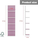 5 Tier Wall Shelf Unit,Modern Vertical Lack Wall Shelves with Light, Wall Mount, Floating Column Home Decor Shelves for Bedroom, Living Room, Vanity Storage Display(Pink) by CozyNest Decor