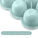 Samuelworld Baby Breast Milk and Food Storage Container, 12 Portions x 2.5oz, Stackable Food Grade Silicone Tray with Clip-On Hard Lid for Homemade Purees, Vegetables & Fruits - Teal by TinyTreasures Baby Boutique