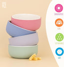 Elk and Friends Kids Porcelain Bowls with Silicone Sleeve + Silicone Lid | Kids/Toddler/Baby Feeding | Microwave & Dishwasher Safe | Non slip | Cereal/Soup/Snack Dishes & Dinnerware by TinyTreasures Baby Boutique