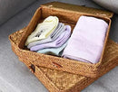 Seagrass Storage Basket Box with Lid Rectangular Woven Shelf Baskets Bins for Organize Snack Toys Set of 2 Natural Decorative(Large+Small) by CozyNest Decor
