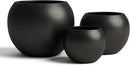 DTY Signature Mount Sherman Lightweight Durable Modern Fiberstone Sphere Planter for Indoor & Outdoor Drainage Hole & Rubber Plug Weather Resistant, 13.5" H x 17" Dia, 12" Opening- Medium, Black by CozyNest Decor