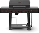 6-Burner Propane Barbecue Gas grill, Side Shelves With Hooks, for Camping, Outdoor Cooking, Patio, Garden Barbecue Grill, Open Cart With Side Tables, Black by GreenHaven Gardens