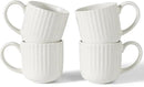 famiware Coffee Mugs Set of 4, Starlight 11 oz Mug Cup Set with Handle for Coffee, Tea, Cocoa, Milk - Ceramic Stoneware Mug Set, Matte White by CozyNest Decor