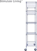 30"x14"x60" PRIME HEAVY DUTY Chrome 5-Tier Wire Shelving 1,750 LBS MAX Capacity Storage Rack for Commercial, School, Home, Garage, Warehouse, Industrial, and Hospital Uses (with Wheels) by CozyNest Decor