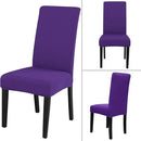JQinHome Dining Chair Slipcover, High Stretch Removable Washable Chair Seat Protector Cover Set of 6,Chair Covers for Dining Room, Kitchen,Home Party,Wedding Ceremony(Purple, 6PC) by CozyNest Decor