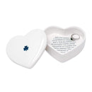 Baptism Gift, First Communion Gift, or Confirmation Gift, Handmade Heart Ceramic Keepsake Box with Irish Blessing and Shamrock in Green by TinyTreasures Baby Boutique