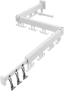 Wall Mounted Clothes Drying Rack,Drying Rack Clothing Wall Mount with Foldable Features(Tri-Fold),Space Saver,Wall Mounted Drying Rack for Laundry Balcony Bathroom (White) by CozyNest Decor