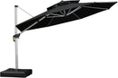 PURPLE LEAF 12 Feet Double Top Round Deluxe Patio Umbrella Offset Hanging Umbrella Outdoor Market Umbrella Garden Umbrella, Black by GreenHaven Gardens