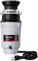1/2 HP Garbage Disposals, TECASA Continuous Feed, Stainless Steel Food Waste Grinding System for Kitchen Sink Food Waste, Power Cord Included, UL Certified - HyperCrush 50 by CozyNest Decor